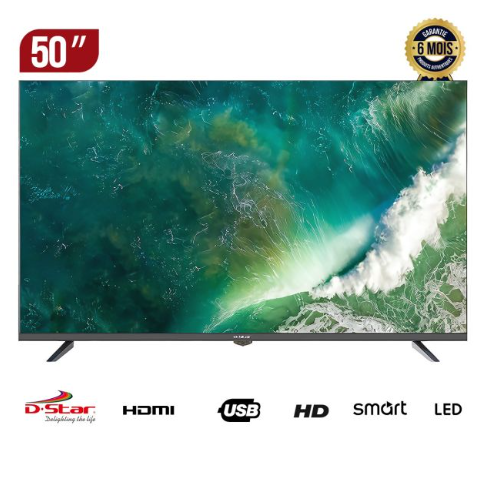 SMART TV D‑STAR 50 pouces – 4K Ultra HD – Frameless (Sans bords) – WebOS – Wi‑Fi intégré – Garantie 6 Mois