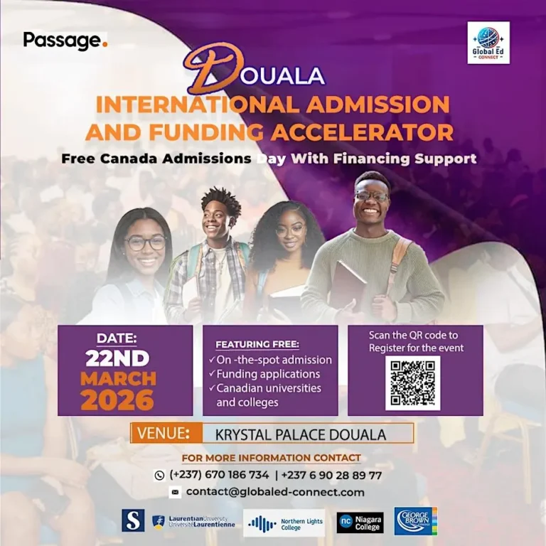 JOUR DE L’ADMISSION GRATUITE AU CANADA : Douala International Admissions & Financement